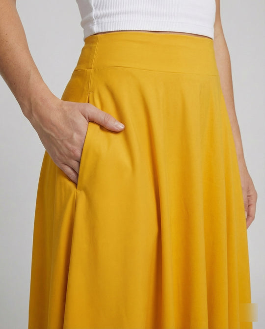 Damen Luftiger Maxi-Rock mit hohem Taillenbund EB
