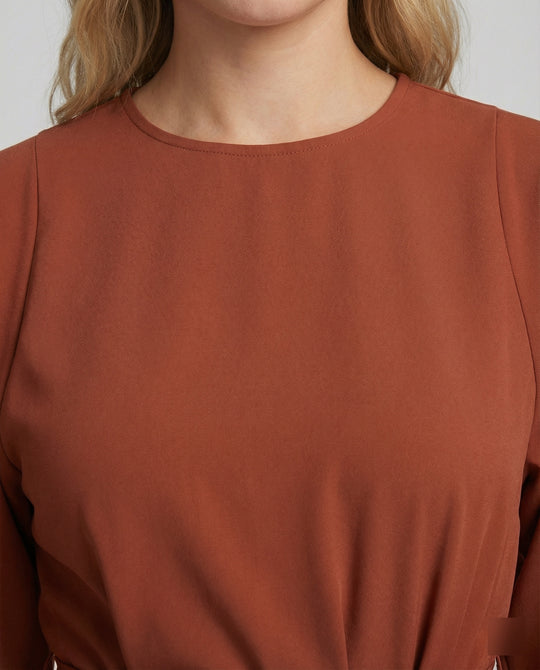 EB | Elegantes Kleid mit Laternenärmeln und Gürtel