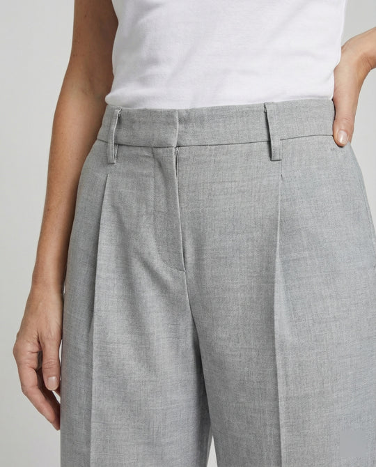 Anzughose Weit High Waist Mit Bügelfalte Damen