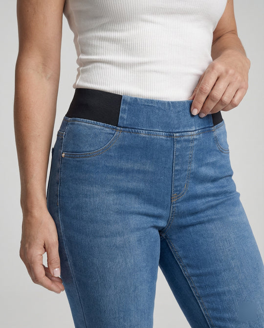 Damen Schlagjeans High Waist mit Komfortbund