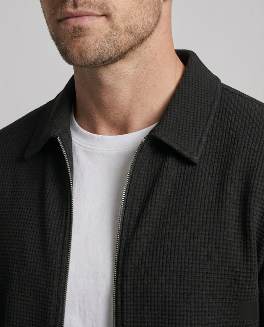 Herren Eleganter Langarmshirt mit strukturierter Oberflächenbeschaffenheit und hochwertigem Reißverschluss EB