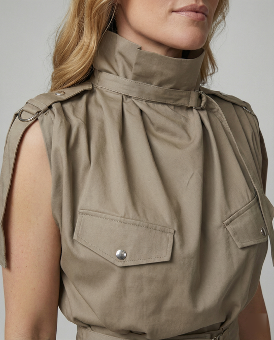EB | Damen Stylischer Moderner Jumpsuit Ärmellos