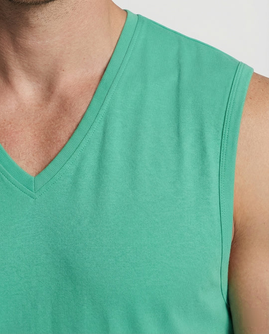Herren ärmelloses V-Ausschnitt-Tanktop aus atmungsaktivem Stretchmaterial EB