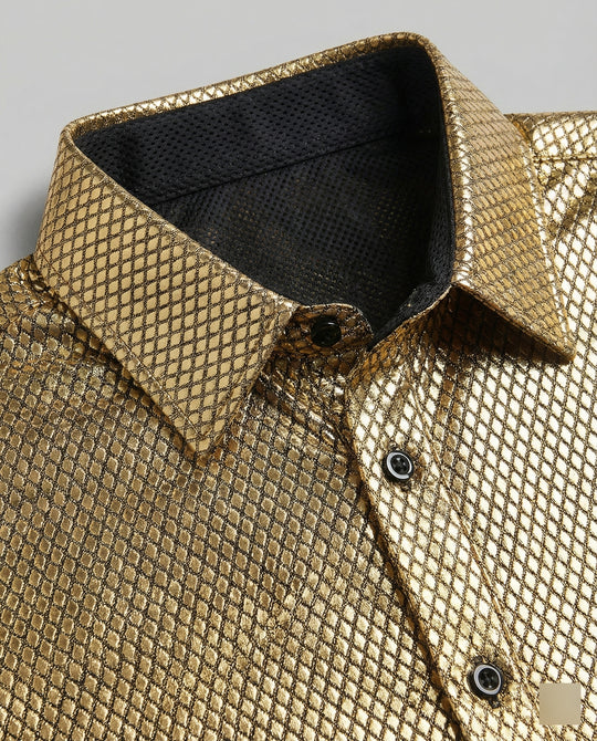 Herren Hemd mit glanzvollem Wabenmuster EB