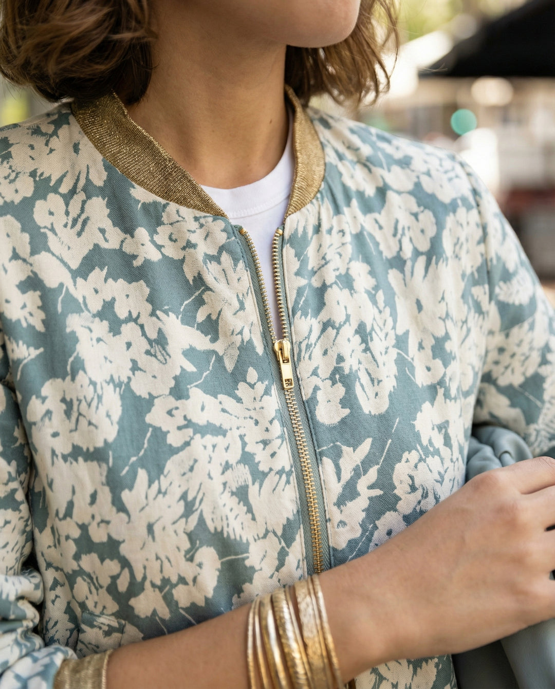 Damen Bomberjacke mit Blumenmuster | EB