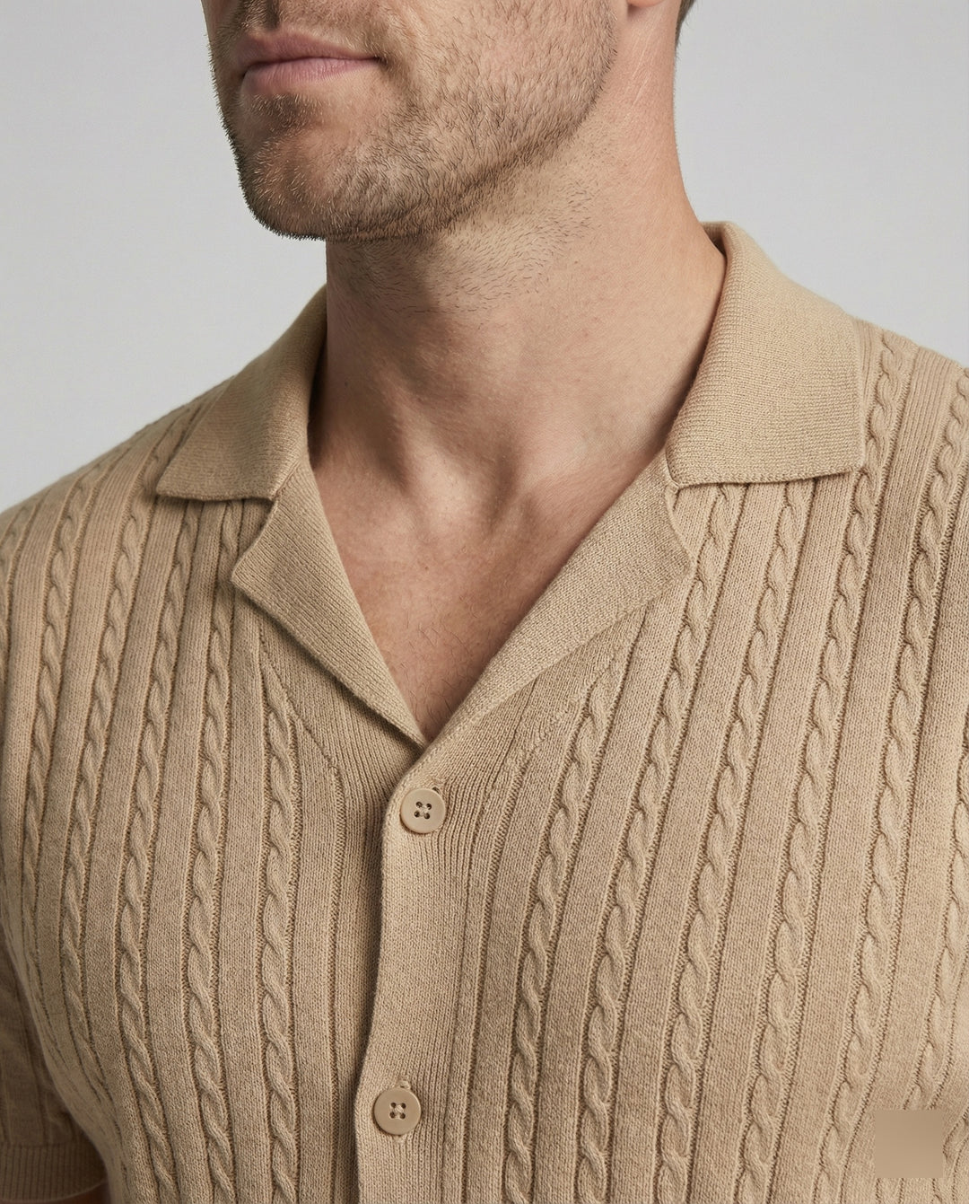 Herren Kurzarm-Strickhemd