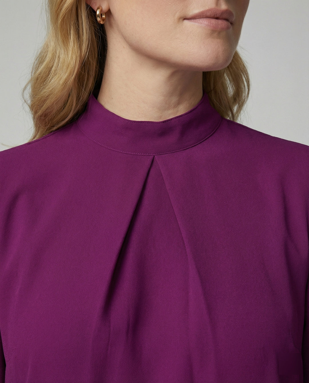 Damen elegante Bluse mit Stehkragen EB