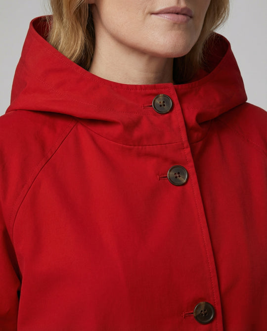 EB | stilvolle lange Damenjacke mit Kapuze