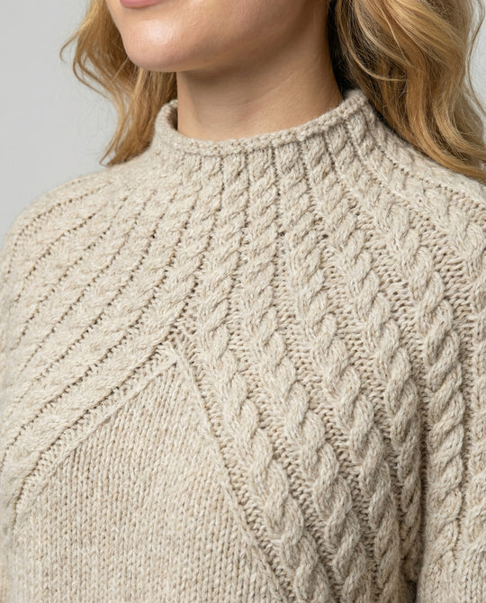Damen Wolle Rippstrickpullover mit Hoher Kragen & Lässiger Stil | EB