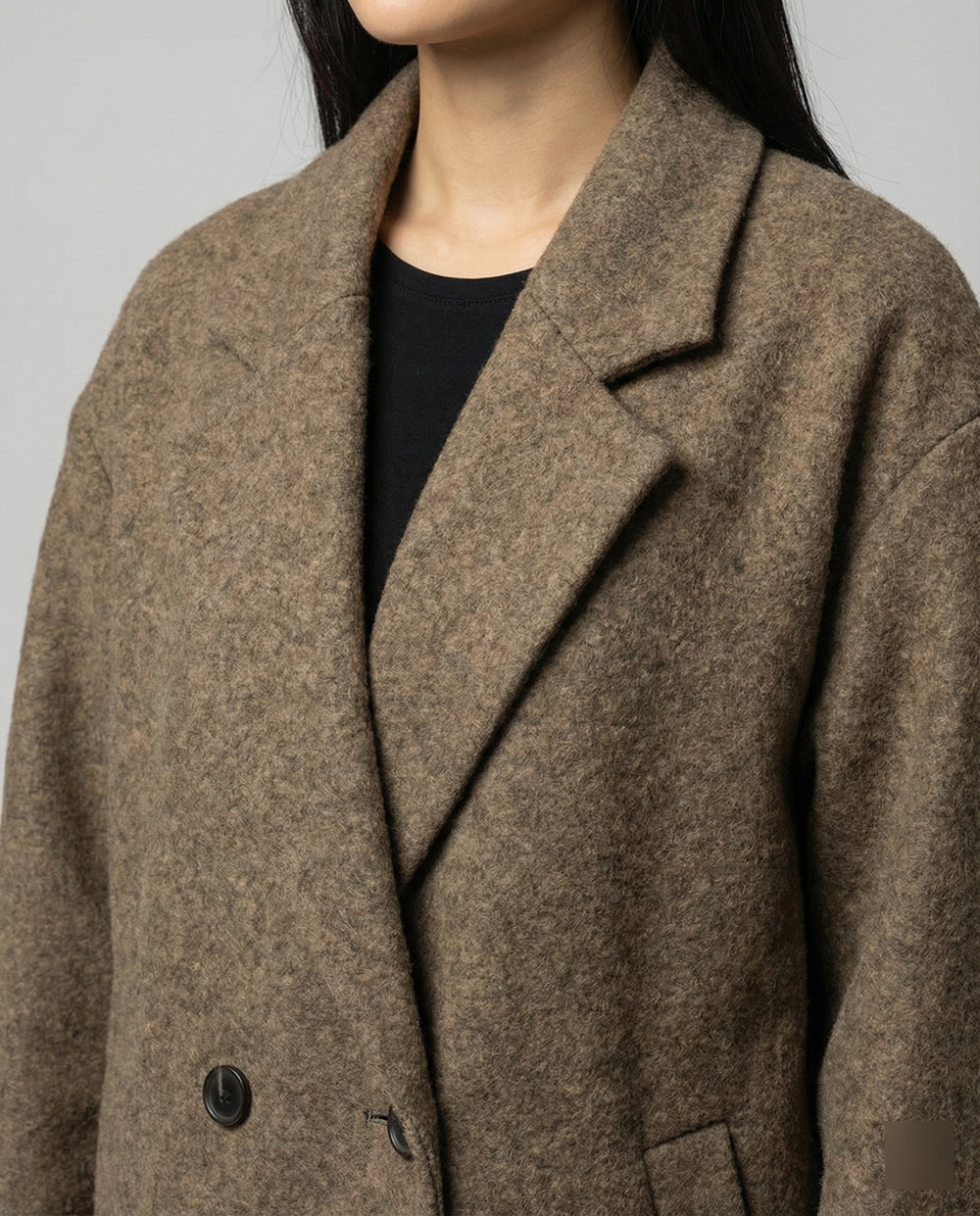 Damen Oversized Wollmantel EB
