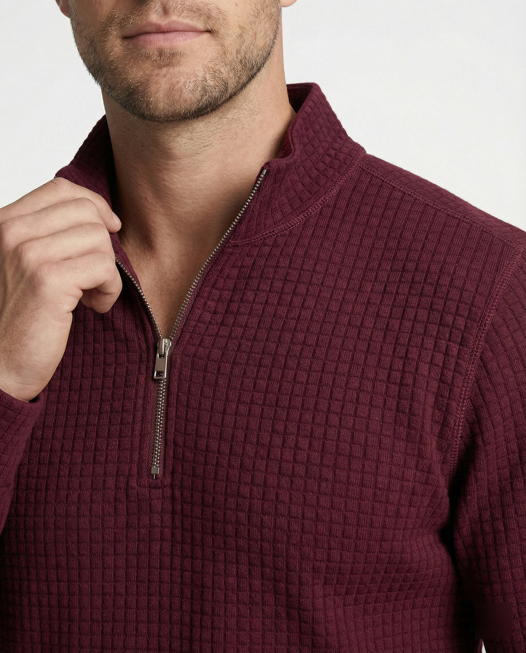 Herren funktionales Langarmshirt mit modernem Stehkragen und Reißverschluss EB