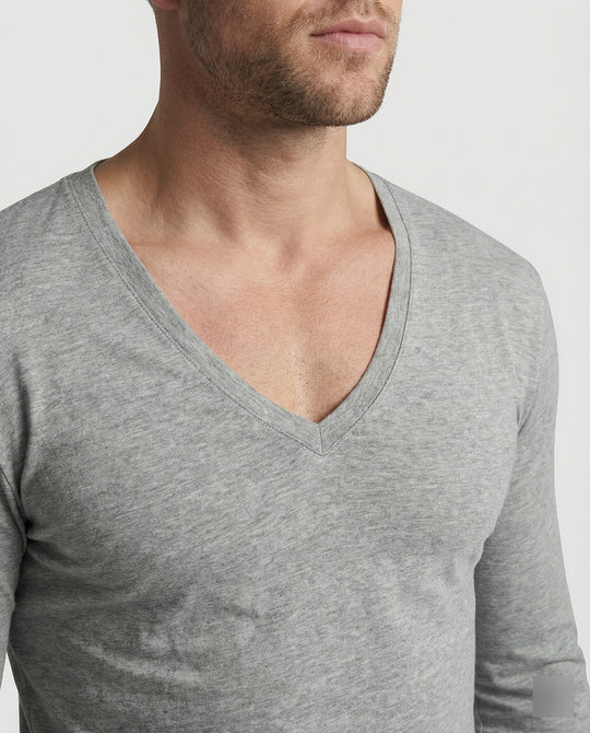 Herren lässiges V-Ausschnitt Langarmshirt EB