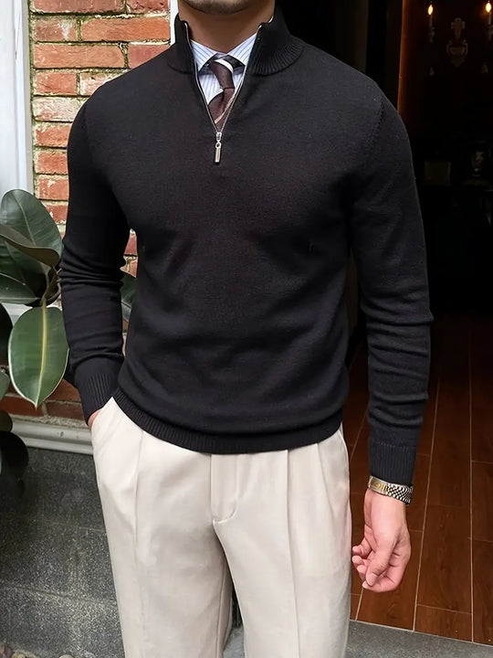 EB | Bequemer Herren-Pullover mit Halbzippverschluss