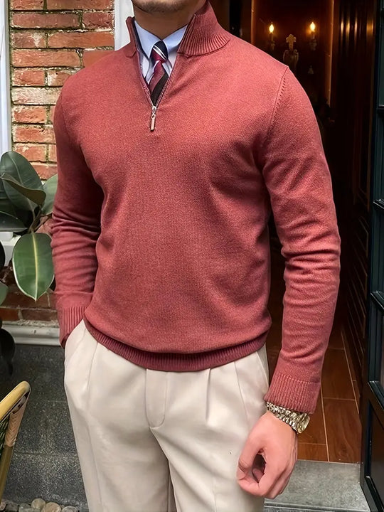 EB | Bequemer Herren-Pullover mit Halbzippverschluss