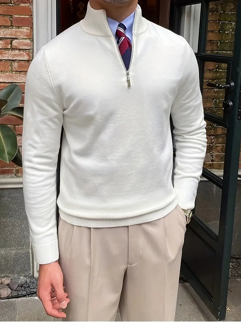 EB | Bequemer Herren-Pullover mit Halbzippverschluss