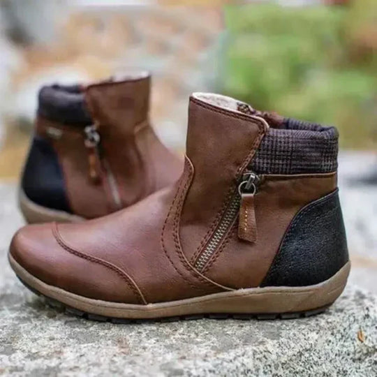 Lässige DamenStiefeletten Mit Reißverschluss Damen EB