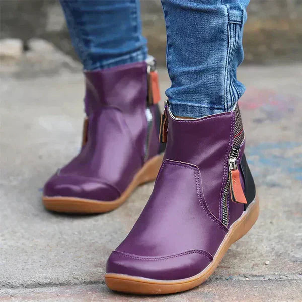 Lässige DamenStiefeletten Mit Reißverschluss Damen EB