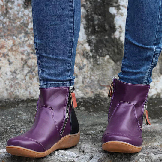 Lässige DamenStiefeletten Mit Reißverschluss Damen EB
