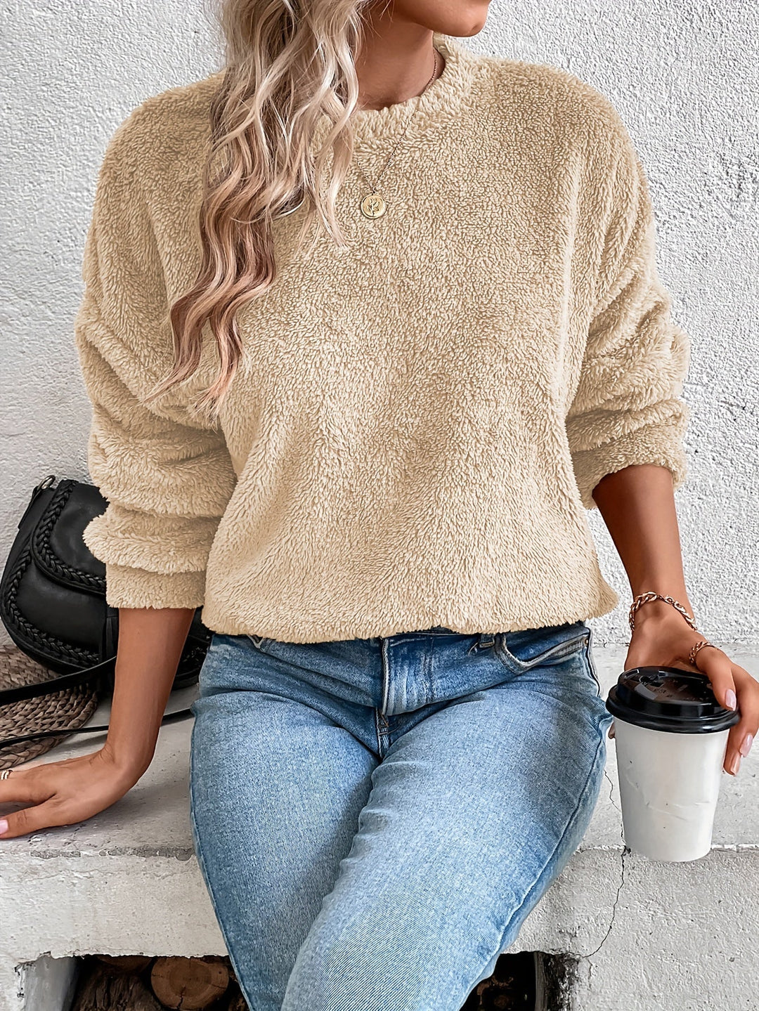 EB | Bequemes Teddy Pullover Sweatshirt
