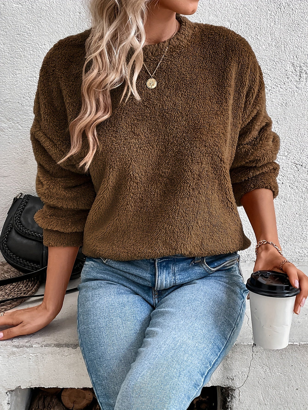 EB | Bequemes Teddy Pullover Sweatshirt