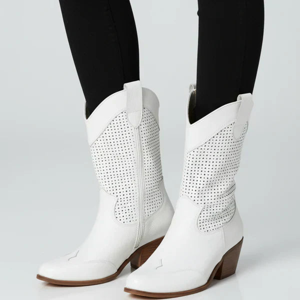 Mit Perforation Und WesternAbsatz Damen EB