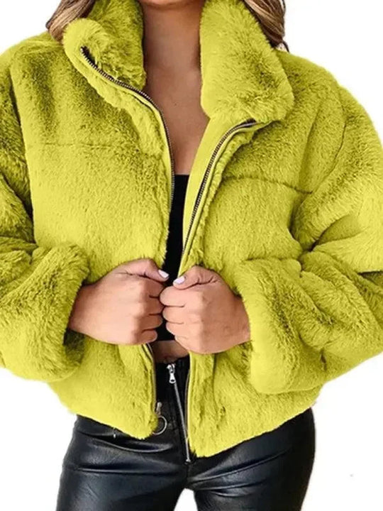 EB | Gemütliche Lockere Damen Crop Fleece Jacke