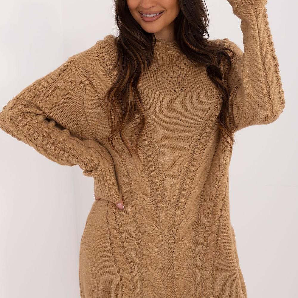 EB | Strickkleid mit Kabelmuster Warm und Komfortabel Eleganter Stil