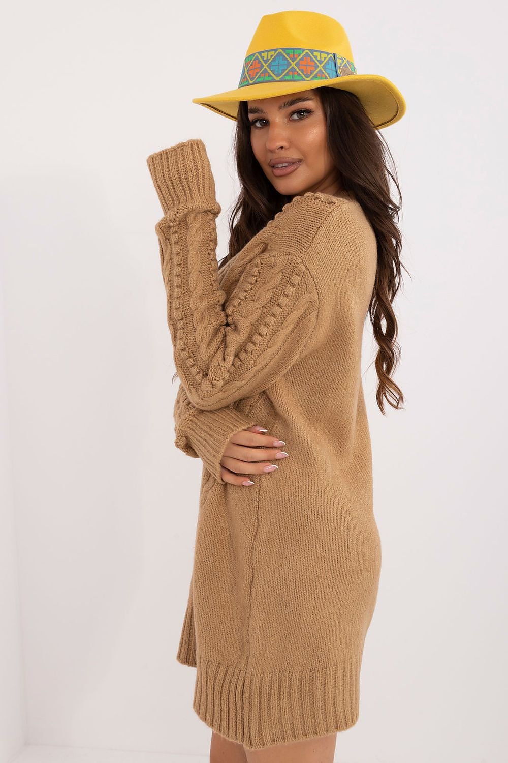 EB | Strickkleid mit Kabelmuster Warm und Komfortabel Eleganter Stil