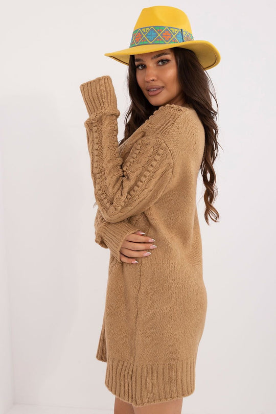 EB | Strickkleid mit Kabelmuster Warm und Komfortabel Eleganter Stil