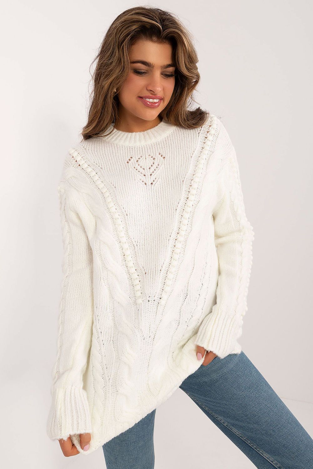 EB | Strickkleid mit Kabelmuster Warm und Komfortabel Eleganter Stil