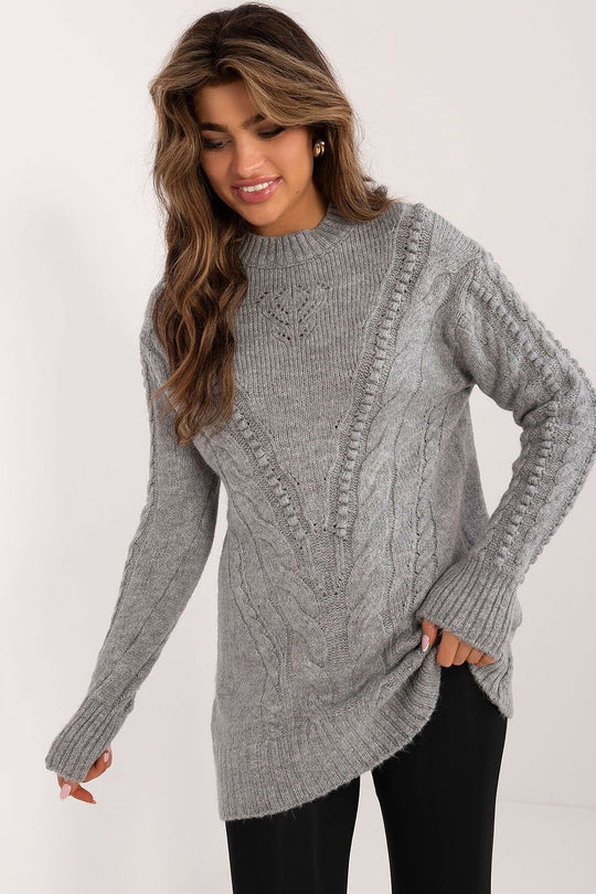 EB | Strickkleid mit Kabelmuster Warm und Komfortabel Eleganter Stil