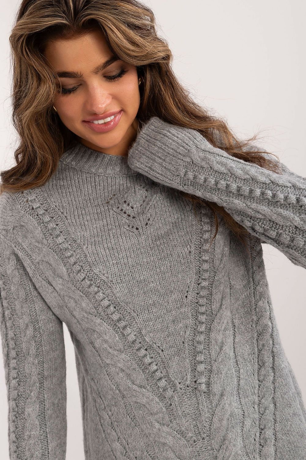 EB | Strickkleid mit Kabelmuster Warm und Komfortabel Eleganter Stil