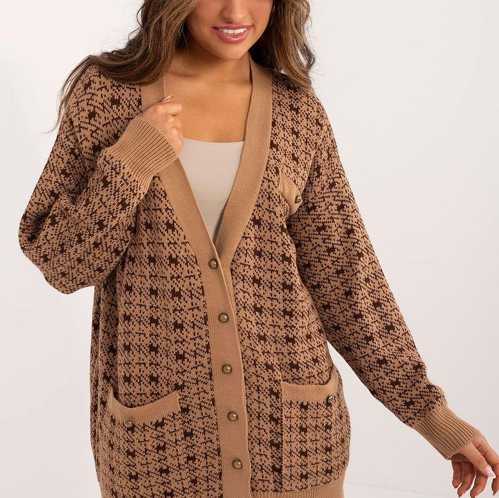 EB | Cardigan mit Muster Knopfverschluss Weich und Warm