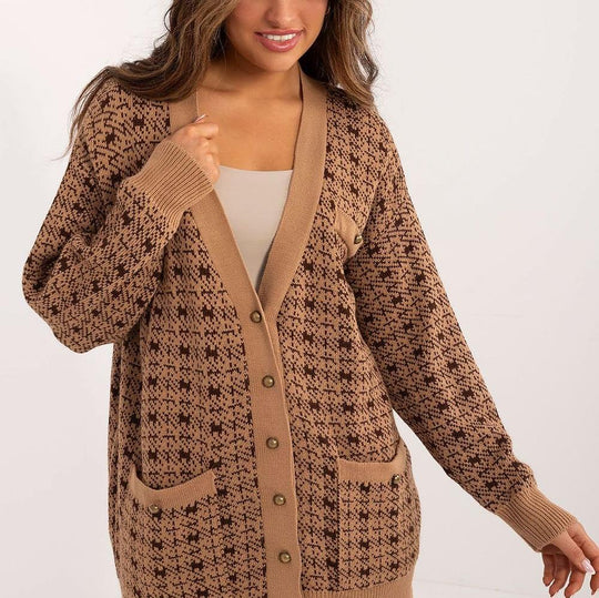 EB | Cardigan mit Muster Knopfverschluss Weich und Warm