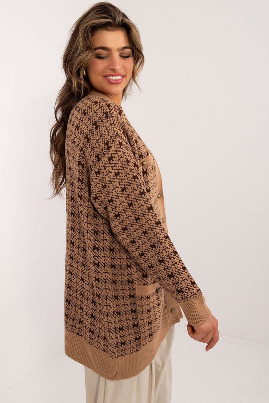 EB | Cardigan mit Muster Knopfverschluss Weich und Warm