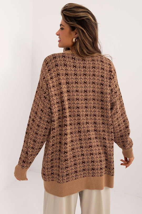 EB | Cardigan mit Muster Knopfverschluss Weich und Warm