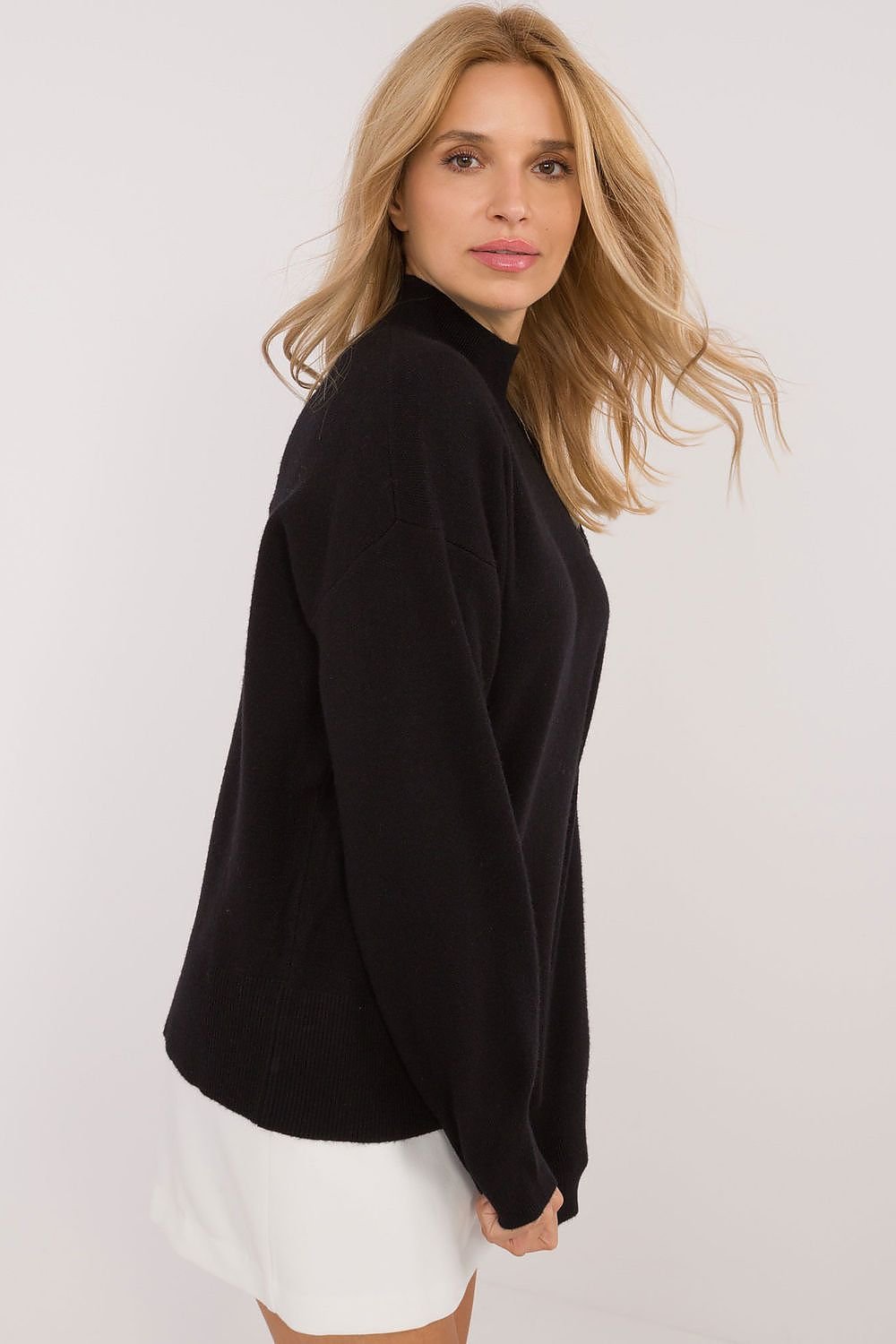 EB | Strickpullover mit Hohem Kragen Lässige Passform Soft und Bequem