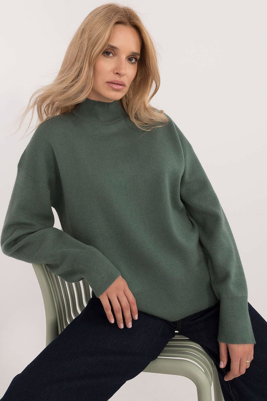 EB | Strickpullover mit Hohem Kragen Lässige Passform Soft und Bequem