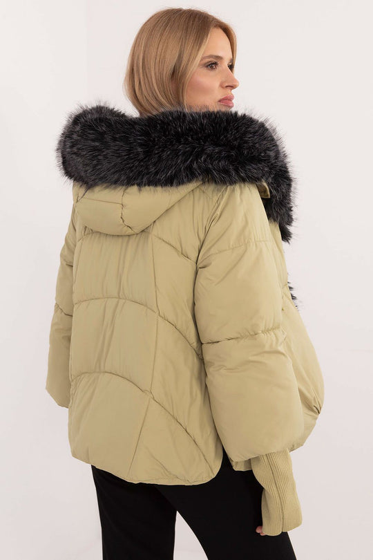 EB | Gefütterte Jacke Kapuze mit Pelzrand Warm und Stilvoll