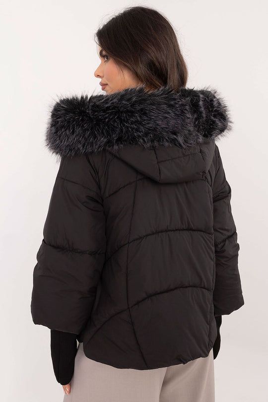 EB | Gefütterte Jacke Kapuze mit Pelzrand Warm und Stilvoll