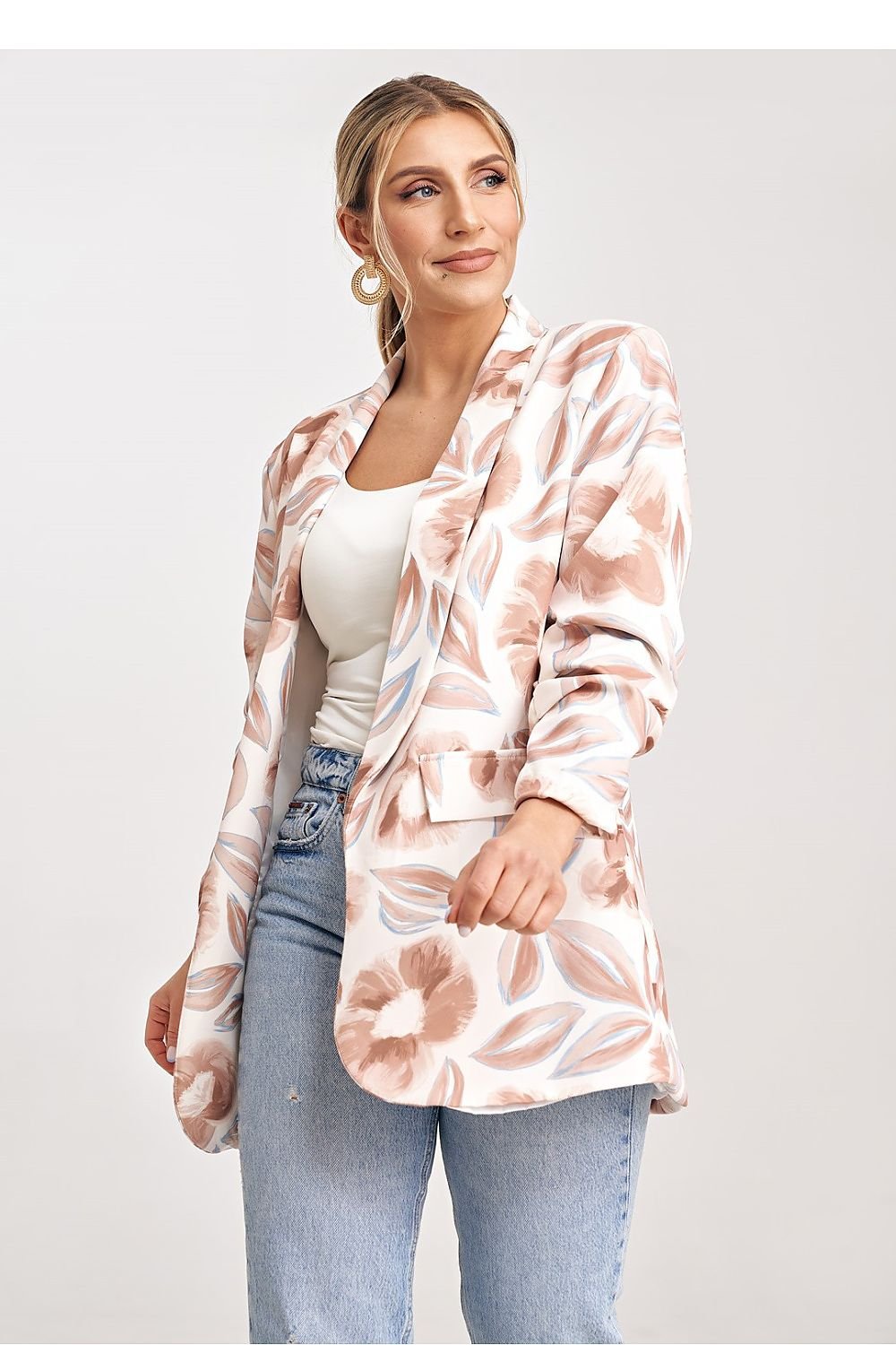 EB | Blazer mit Blumenmuster Leicht und Elegant Stilvolles Design