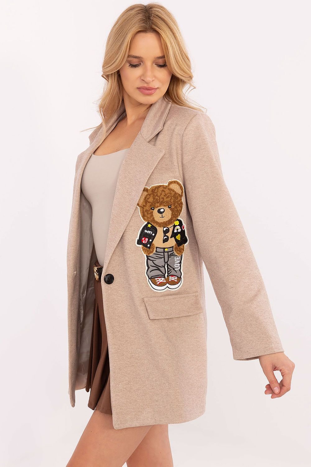 EB | Blazer mit Bärenstickerei Einzigartig und Stilvoll Lässige Eleganz