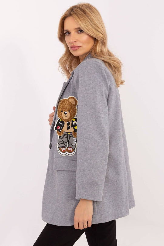 EB | Blazer mit Bärenstickerei Einzigartig und Stilvoll Lässige Eleganz