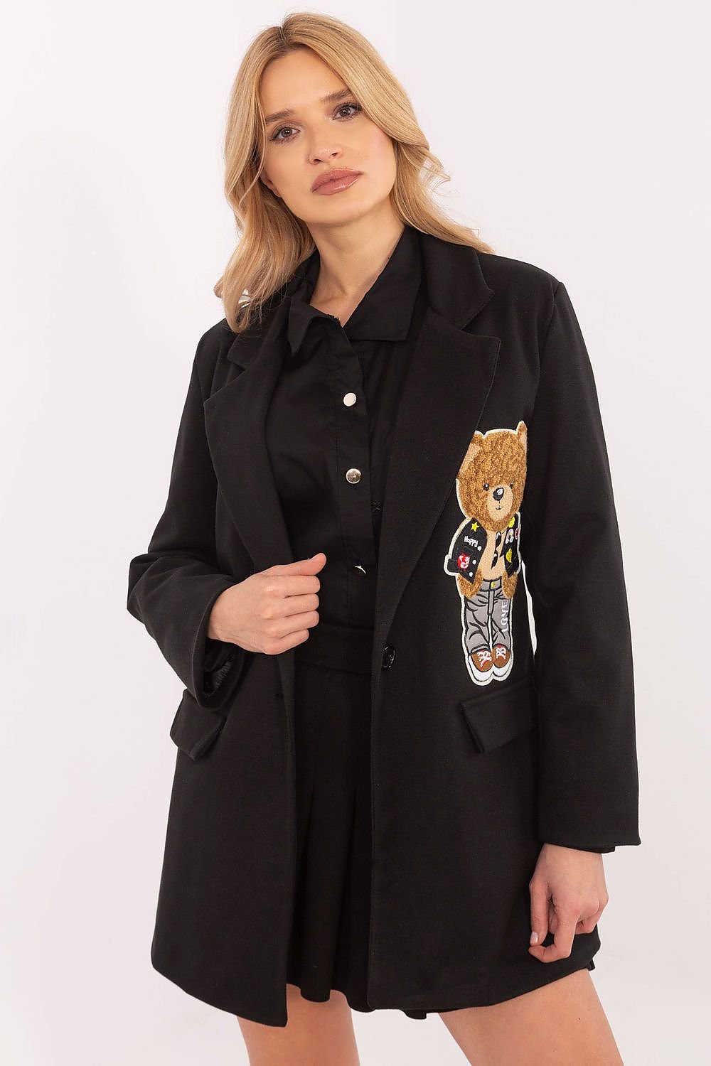 EB | Blazer mit Bärenstickerei Einzigartig und Stilvoll Lässige Eleganz