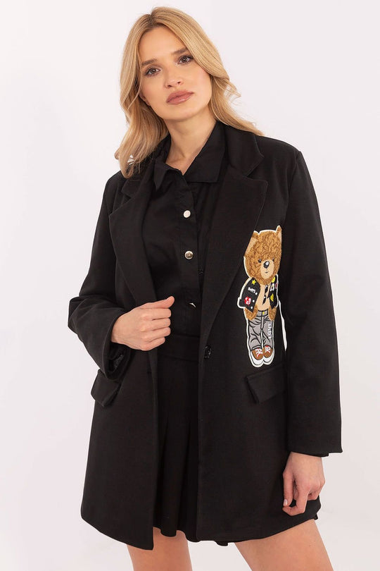 EB | Blazer mit Bärenstickerei Einzigartig und Stilvoll Lässige Eleganz