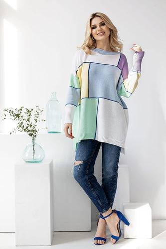 EB | Strickpullover mit Grafischem Muster Oversized Fit Weich und Bequem