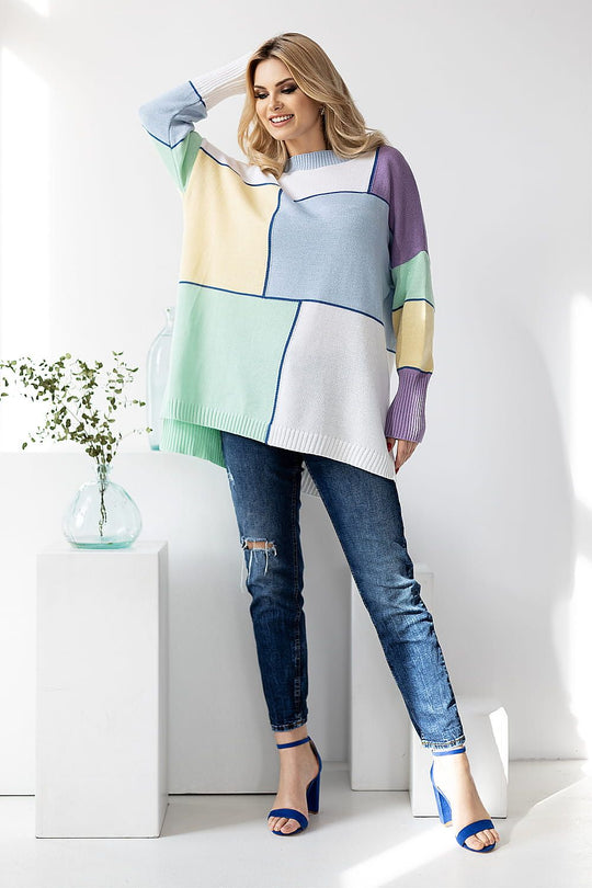 EB | Strickpullover mit Grafischem Muster Oversized Fit Weich und Bequem