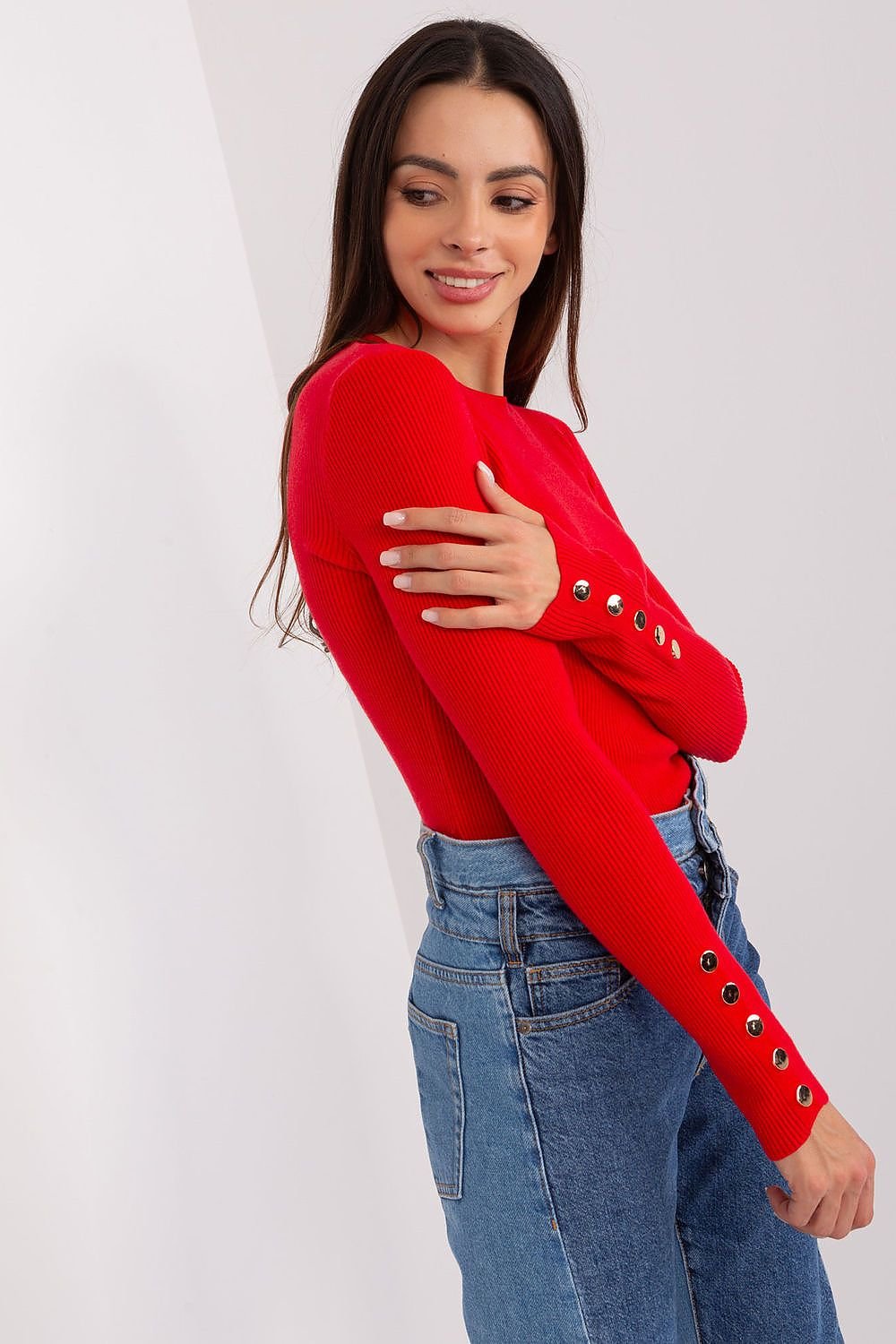 EB | Rippstrick Bluse mit Knöpfen Weich und Elegant Zeitloses Aussehen