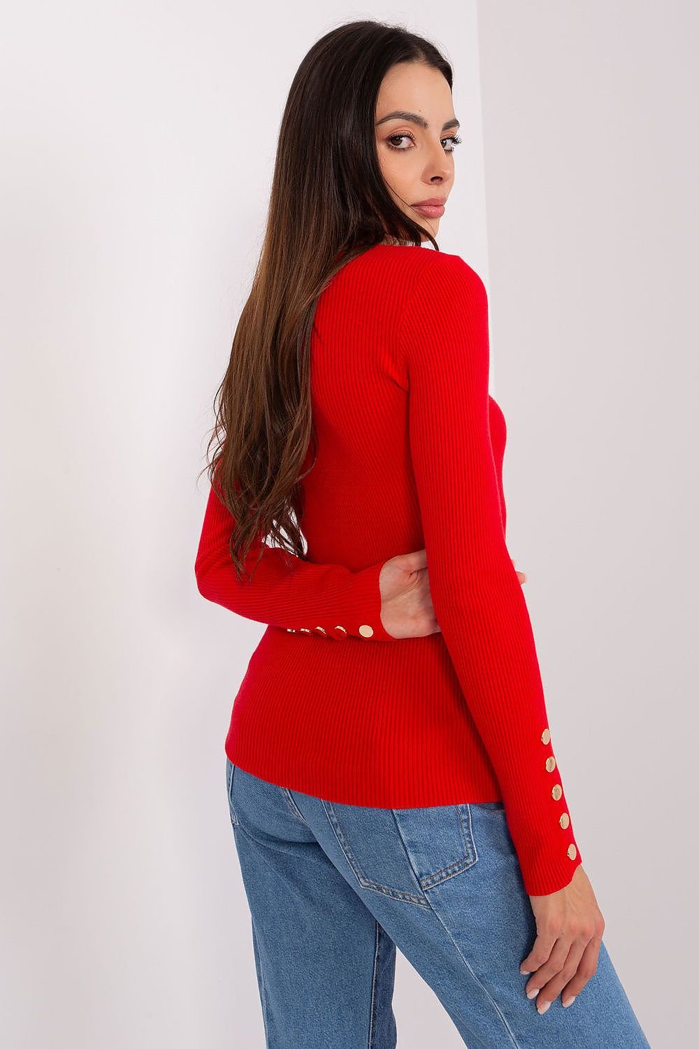 EB | Rippstrick Bluse mit Knöpfen Weich und Elegant Zeitloses Aussehen