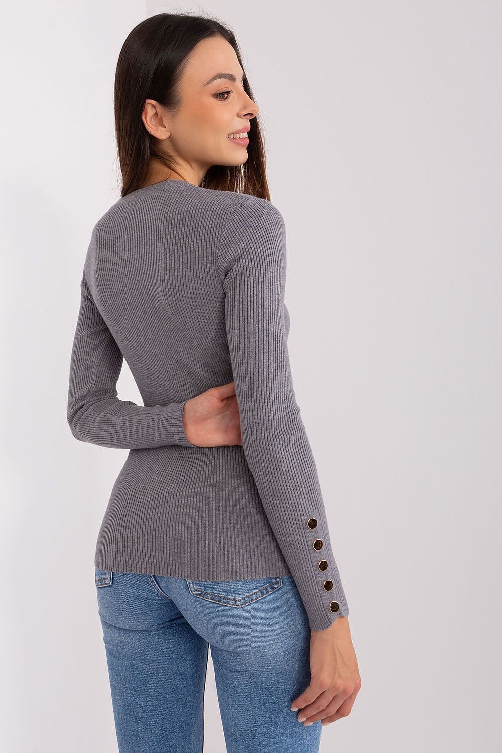 EB | Rippstrick Bluse mit Knöpfen Weich und Elegant Zeitloses Aussehen